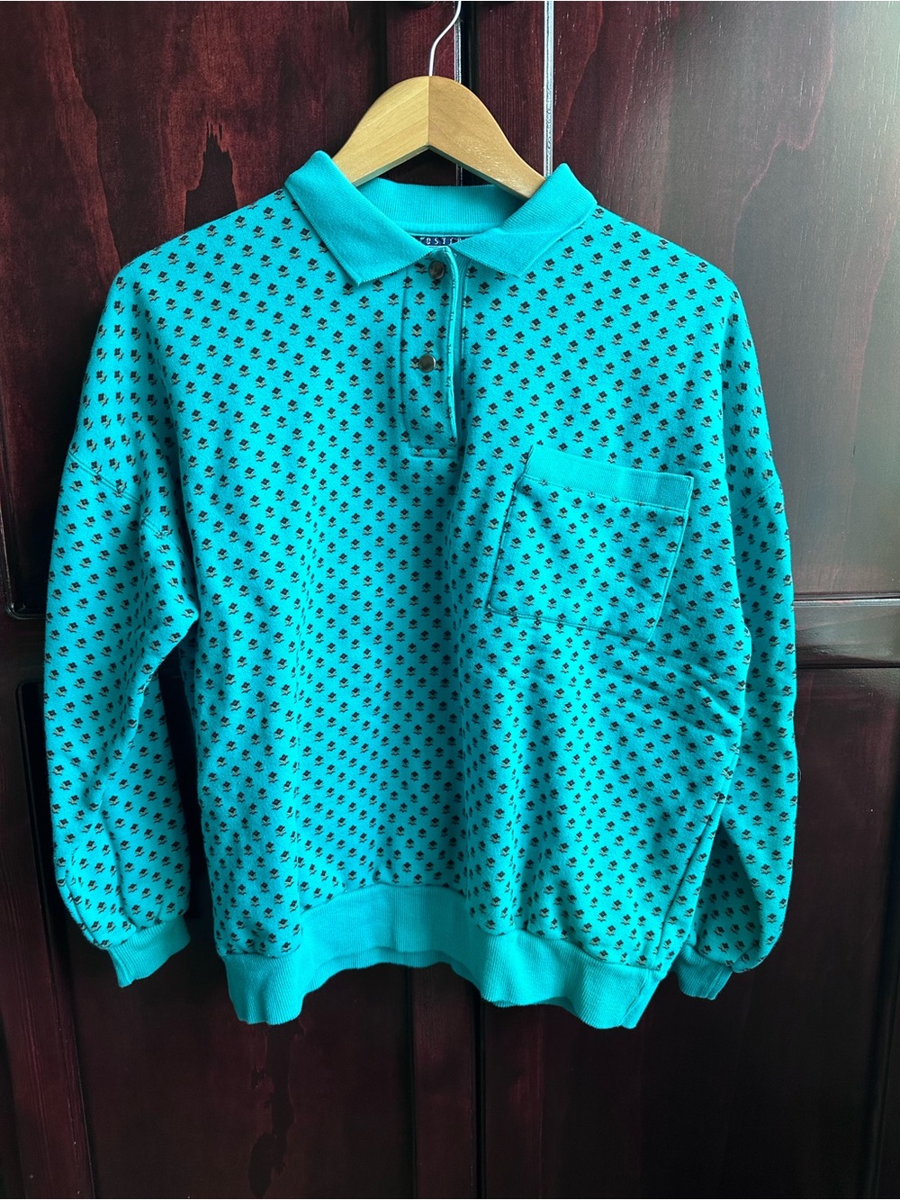 Vintage 90s Nordstrom active sports Turquoise Men's Sweater
